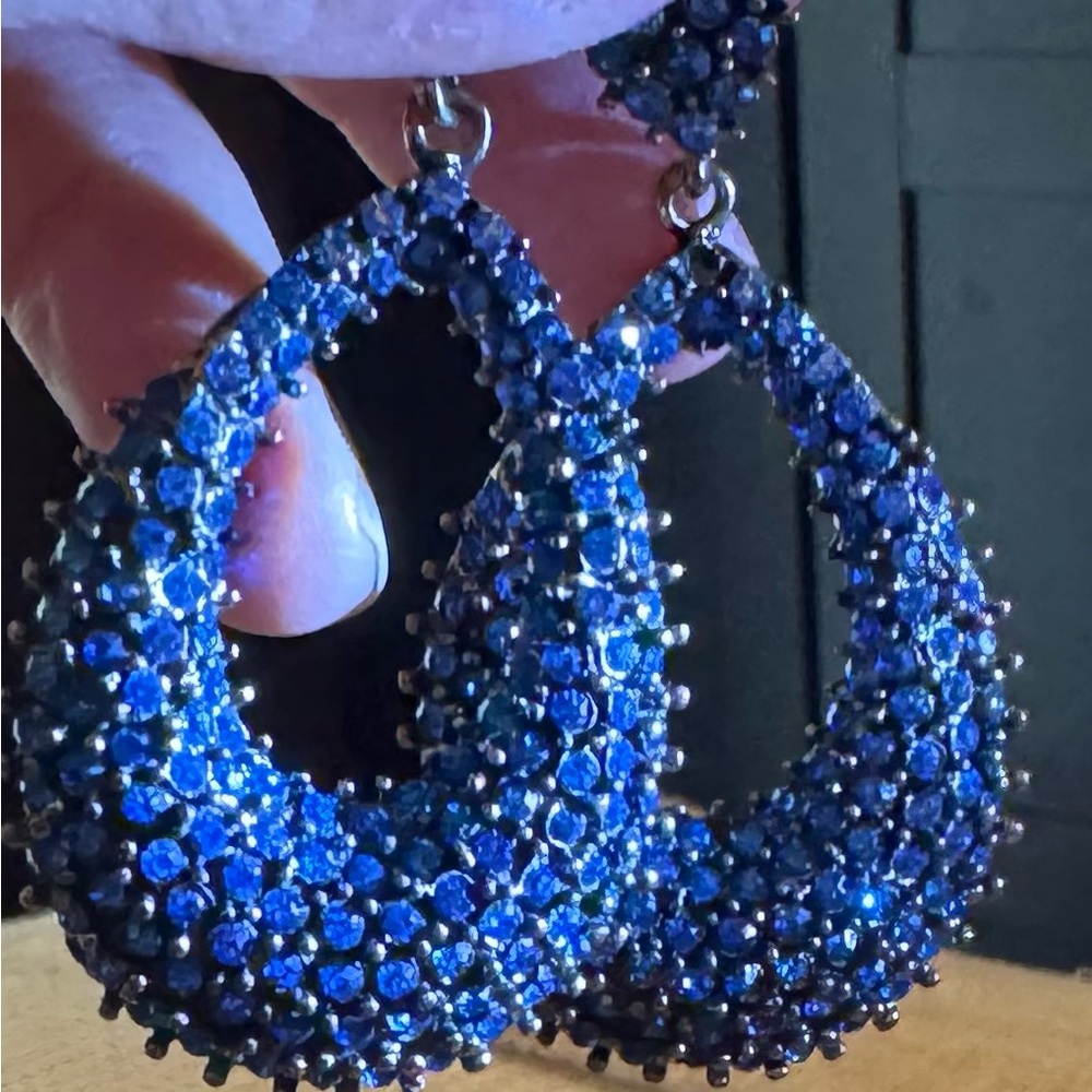 Elegant Blue Teardrop Earrings